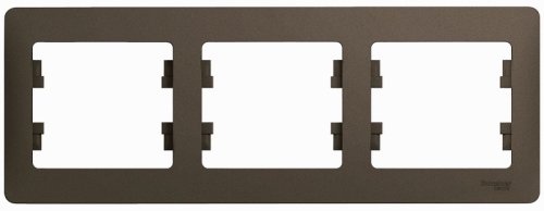 Рамка горизонтальная Systeme Electric Glossa 3-м. шоколад  картинка